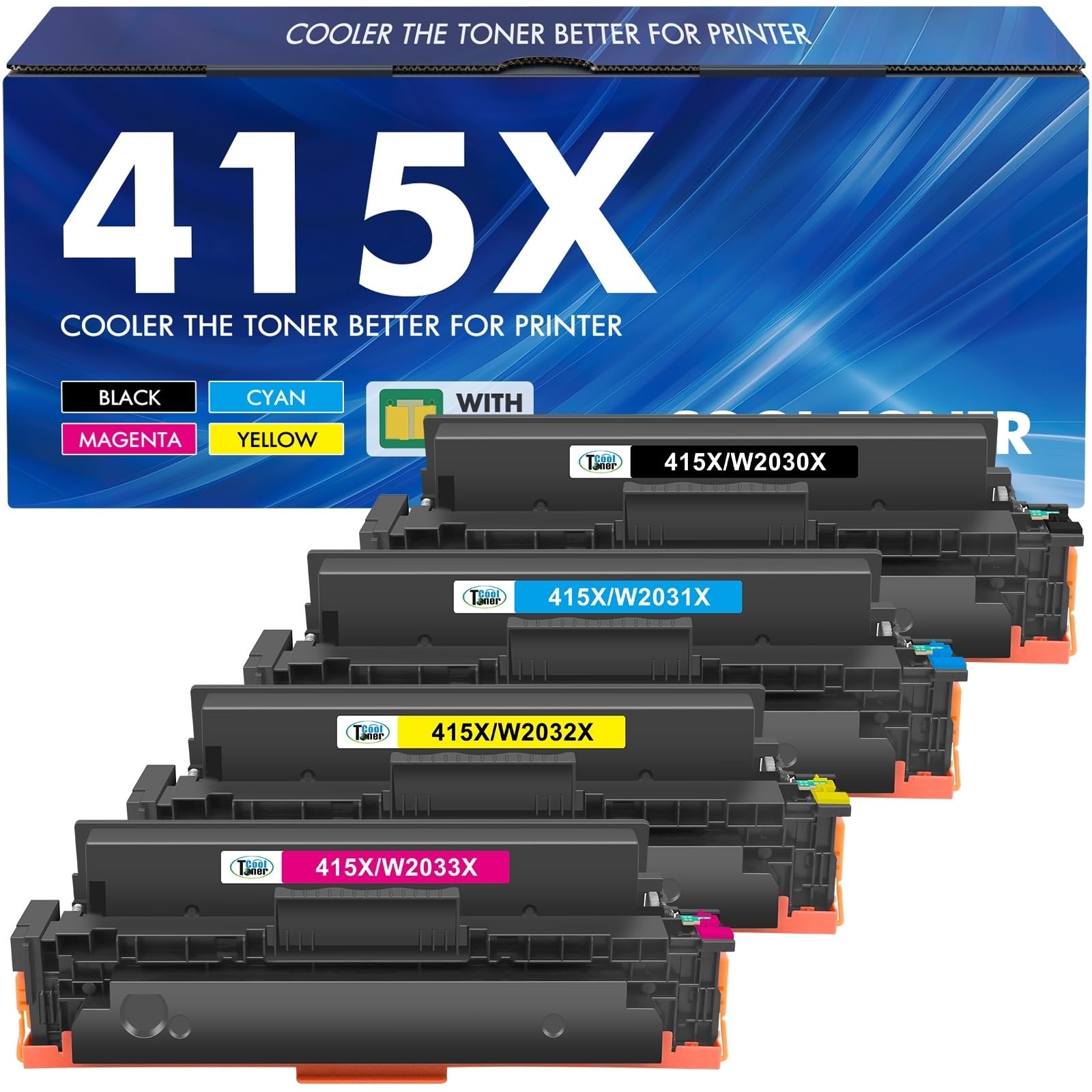 415X 415A Compatible for HP Color Laserjet Pro MFP M479fdw With Chip 4-Pack | W2030X W2031X W2032X W2033X for Color LaserJet Pro MFP M479dw M479fnw M479fdn M454dw M454dn M479 Black Cyan Yellow Magenta-picture-11