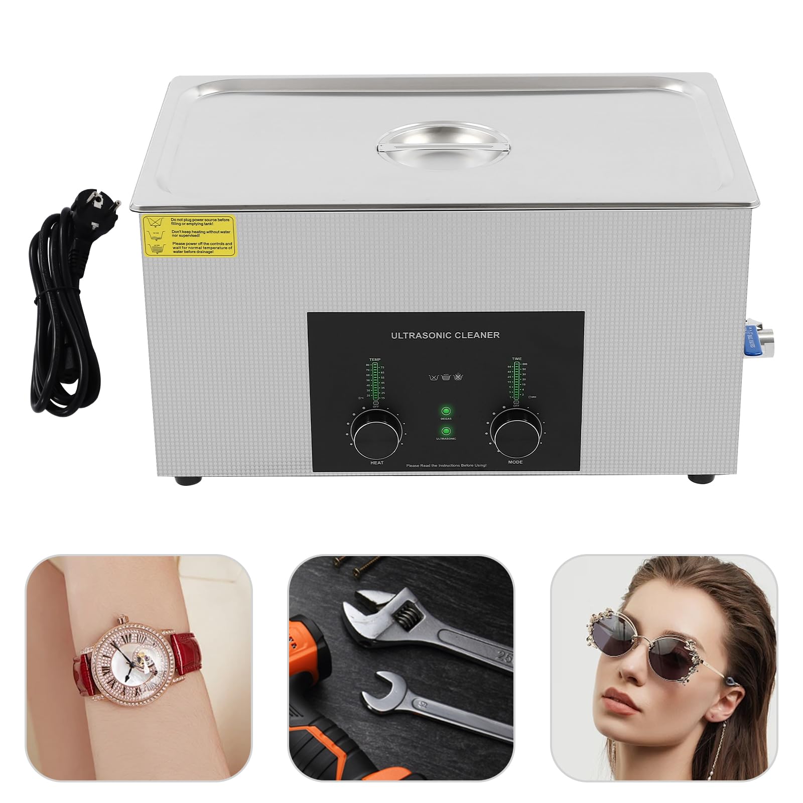 Ultraschallreiniger Ultraschallreinigungsgerät Ultraschallbad Ultrasonic Cleaner 22L Edelstahl mit Korb 40KHz Ultraschalltechnologie Timer Temperaturregelung