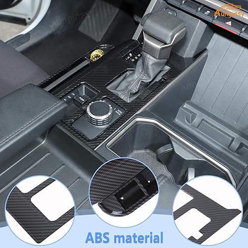 Vista 197 de Aunginsy Cubierta de panel de palanca de cambios de control central, compatible con Toyota Tundra/Sequoia 2022-2024, consola de palanca de cambios