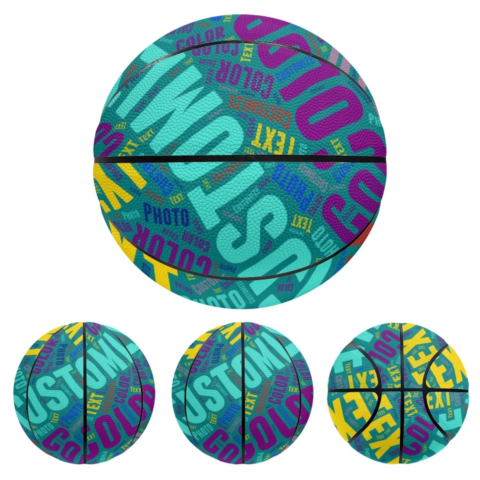 Ballon de Basket Personnalisable, Basket Personnalisable avec Votre nom Dessus, Taille 5 (27,5")/7(29,5"), Cadeaux Personnalisés, avec prénom et Texte Gravé Ballon de Basket