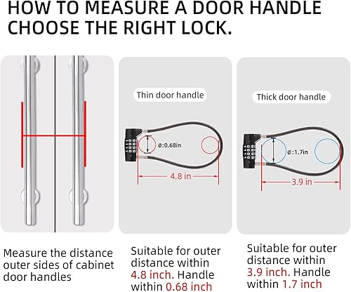 Miniatura 2 de Candado de cable de bloqueo de combinación con cerradura de gabinete de 4 dígitos, longitud de giro de 5.5 pulgadas, cable duradero ideal para