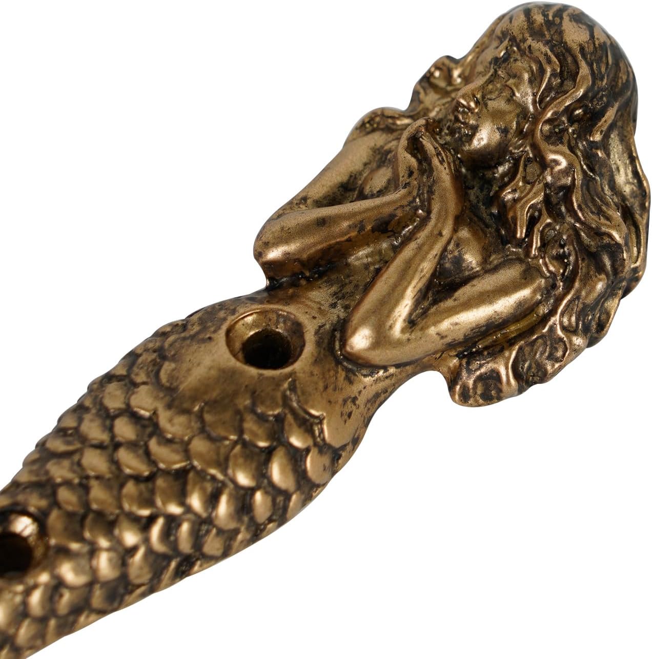 SOFFEE DESIGN 2pcs Gold Mermaid Shape Metal Wall Coat Hooks, Beach Decoration Wall Mounted Hanging Racks Coat Hooks for Keys, Towels, Clothes, Scarf, Bag - Image 7