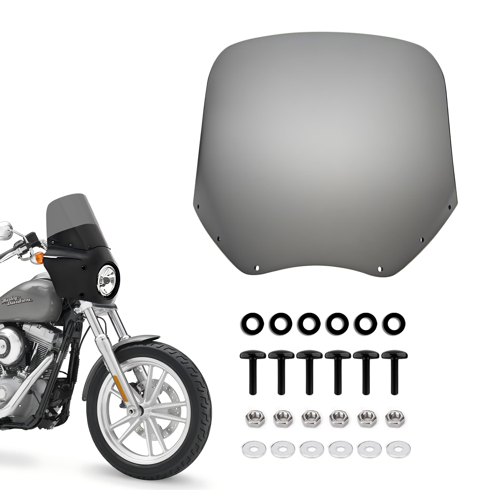 Photo 1 of 13” Smoked Motorcycle Windshield Custom Fit for BOSYCY 11" 15" Fairing Windshield Kit