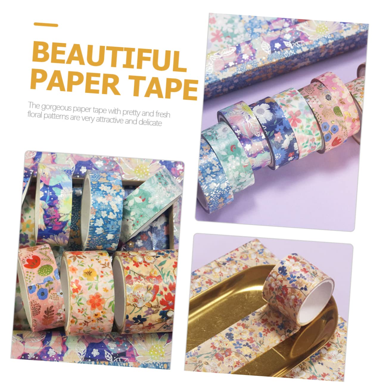 HOMSFOU 4 Sätze Blumenmuster Washi Tape Selbstklebende Dekorationsbänder Für Diy Scrapbooking Und Bastelprojekte Für Kreative Und Kunstwerke 9 Rollen * 4