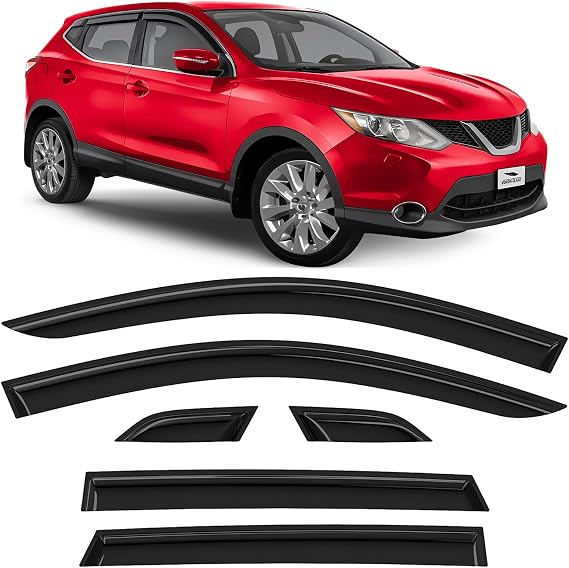 Voron Glass Tape-on Extra Durable Rain Guards for Nissan Rogue Sport 2017-2022, Window Deflectors, Vent Window Visors, 6 Pieces - 100464