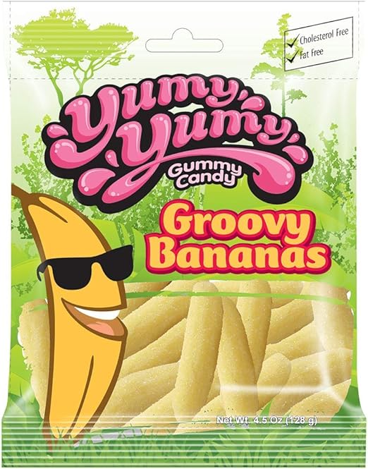 GROOVY BANANA GUMMY CANDY
(HALAL) 128 GR