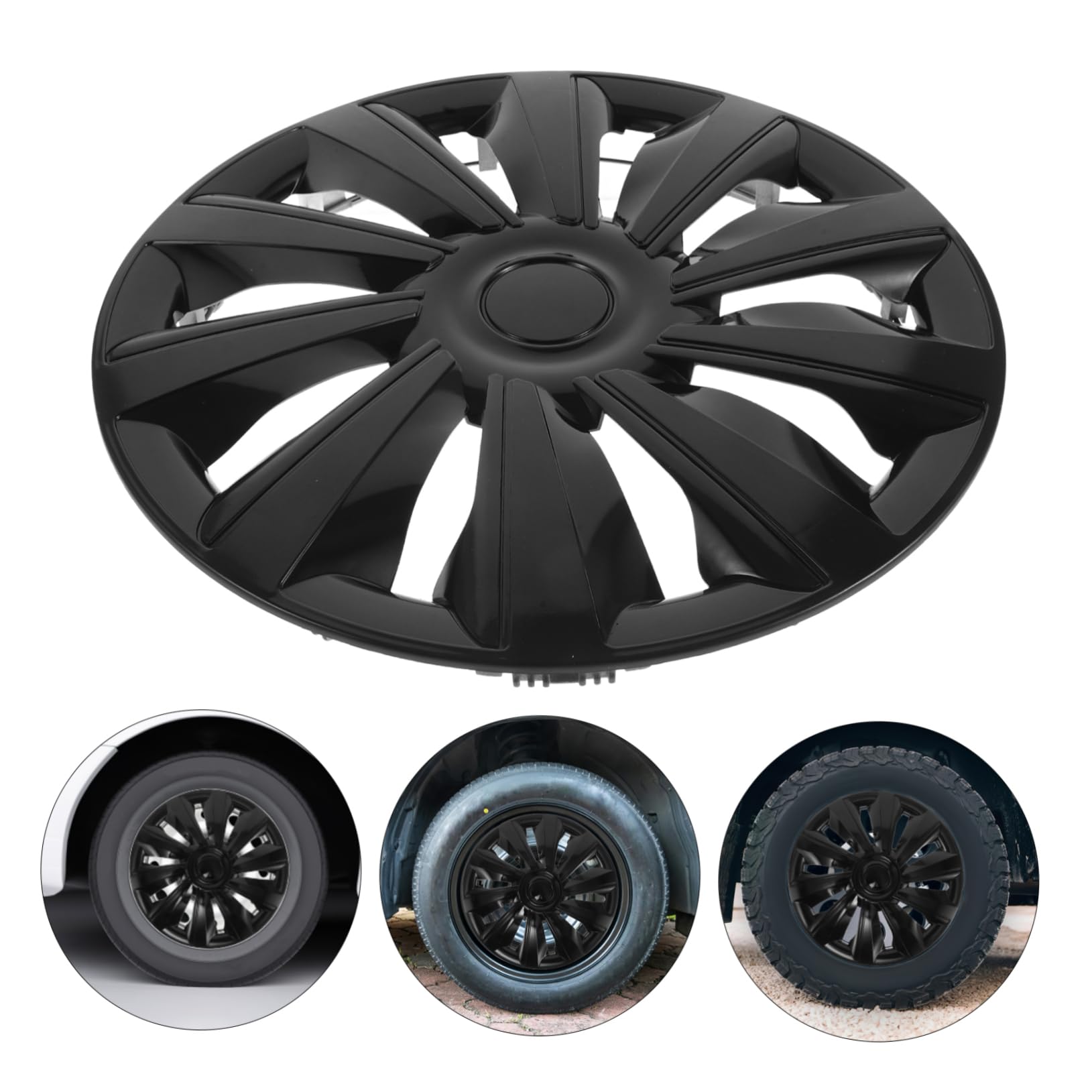 Alipis Copricerchi da Neri per Auto Coprimozzo Decorativo in Plastica Resistente Protezione per Mozzo della Ruota Anteriore