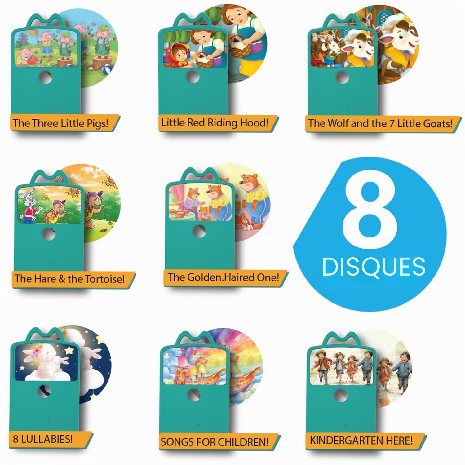 Projecteur d'histoire pour enfants avec musique et veilleuse – Machine de rêve de livre d'histoires avec 5 histoires, berceuses apaisantes, jouet éducatif pour filles et garçons à partir de 3
