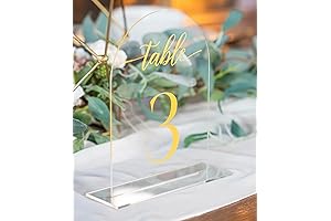 Clear Arch Table Numbers with Gold Font