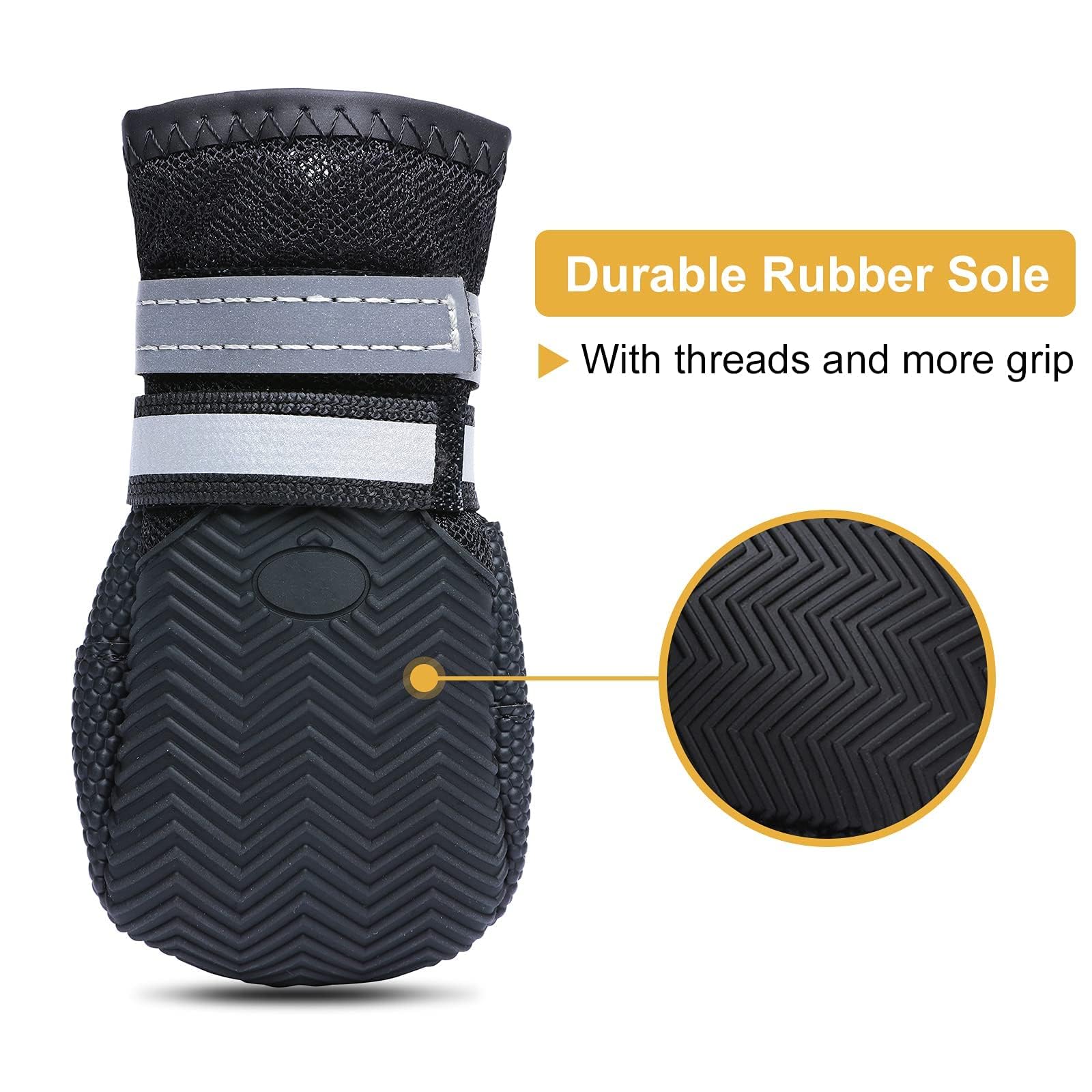 Dimicoo Breathable Dog Boots for Medium Large Dogs,Non-Slip Dog Shoes for Winter Snow and Summer Hot Pavement,Lightweight Paw Protector Dog Booties for Outdoor Walking Indoor Hardwood Floors - image 3