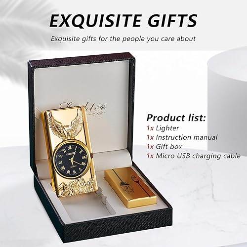 Miniatura 7 de Encendedor eléctrico de arco, portátil, recargable por USB, resistente al viento, encendedor de águila fresco, encendedor de plasma sin llama con