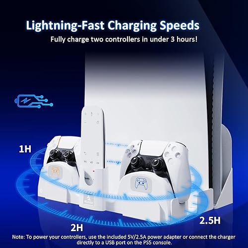 Miniatura 2 de NexiGo PS5 Accessories Wall Mount with DualSense Charging Station, Stable Metal Wall Hanging Stand with LED Charging Indicator for PlayStation 5