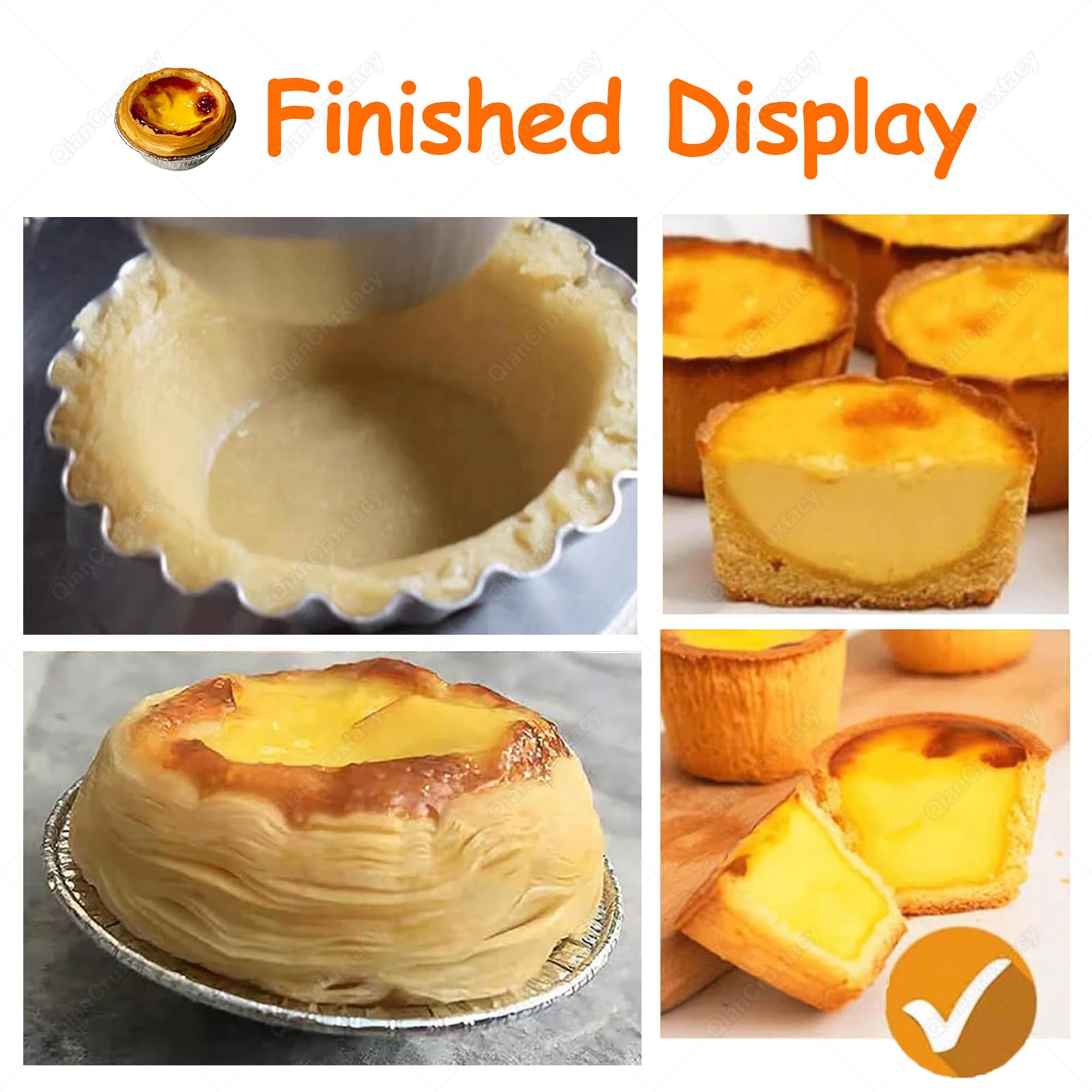 Pressa manuale per crostate d'uovo, spessore regolabile, stampi da pasticceria per crostate perfette e stampi per cupcake a casa o in cucina professionale