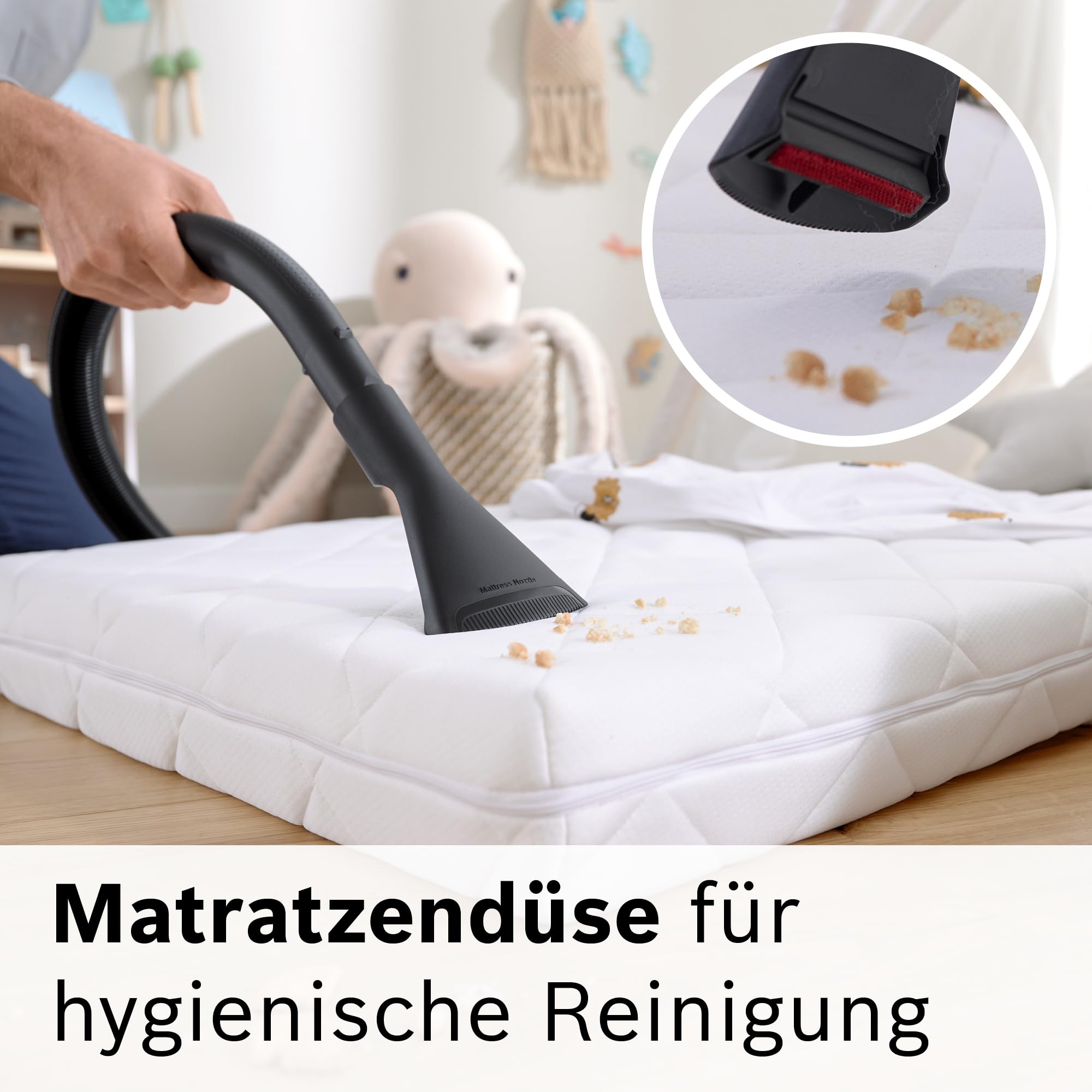 Bosch Aspirapolvere con sacchetto serie 4 ProHygienic BGD41HYG ideale per chi soffre di allergie, filtro igienico, 10 anni di garanzia motore, accessori integrati, bocchetta per materasso, cavo lungo,