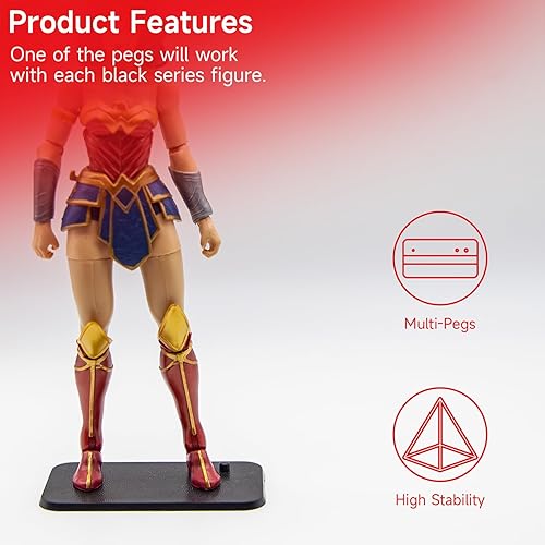 Miniatura 4 de 70 piezas de base de soporte de exhibición de figuras de acción compatibles con figuras de 6 pulgadas de Star Wars serie negra, accesorios de