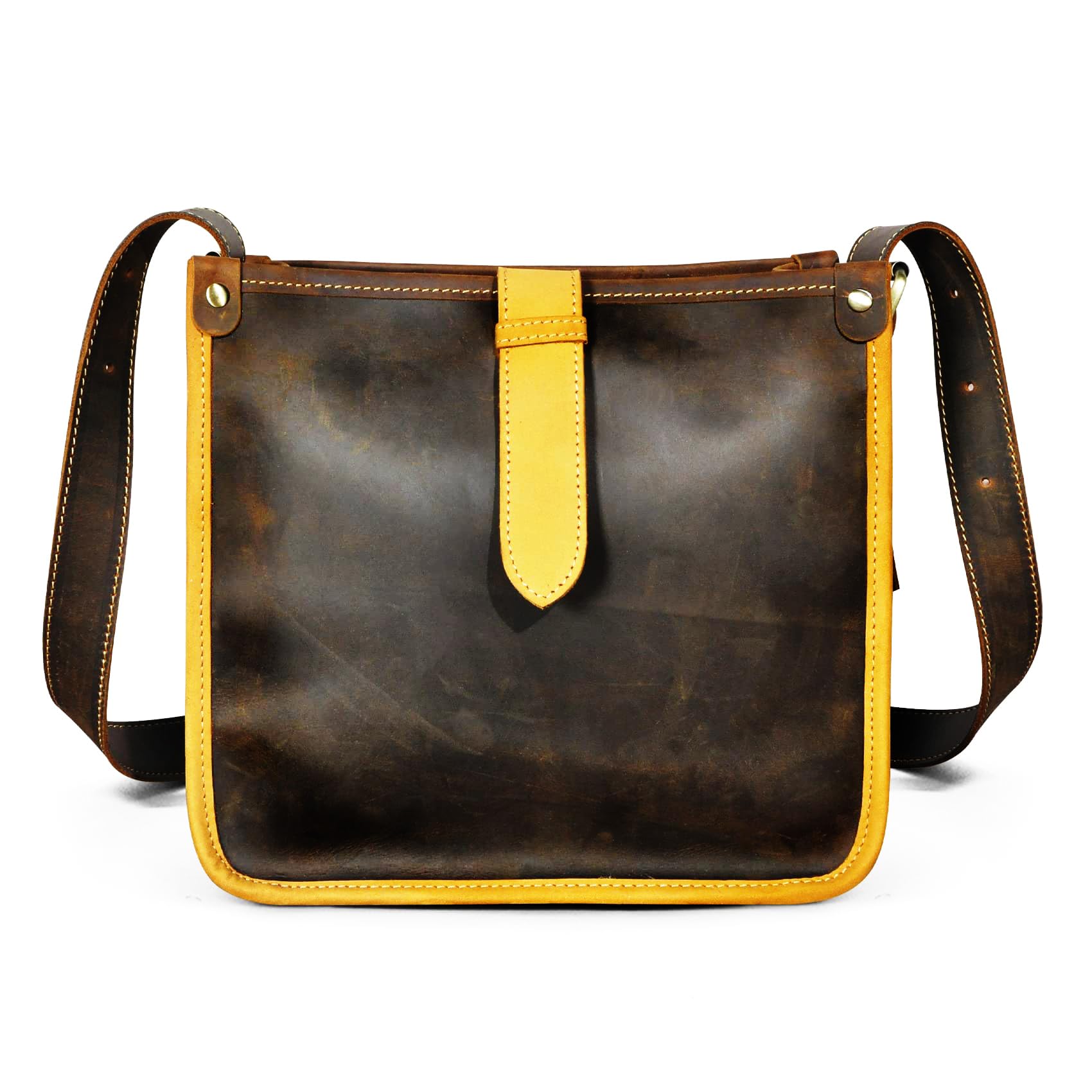 Bolso, grueso, cuero, piel de caballo loca, bolso de viaje, bolso de compras, bolso de hombro superior, mujer 6640
