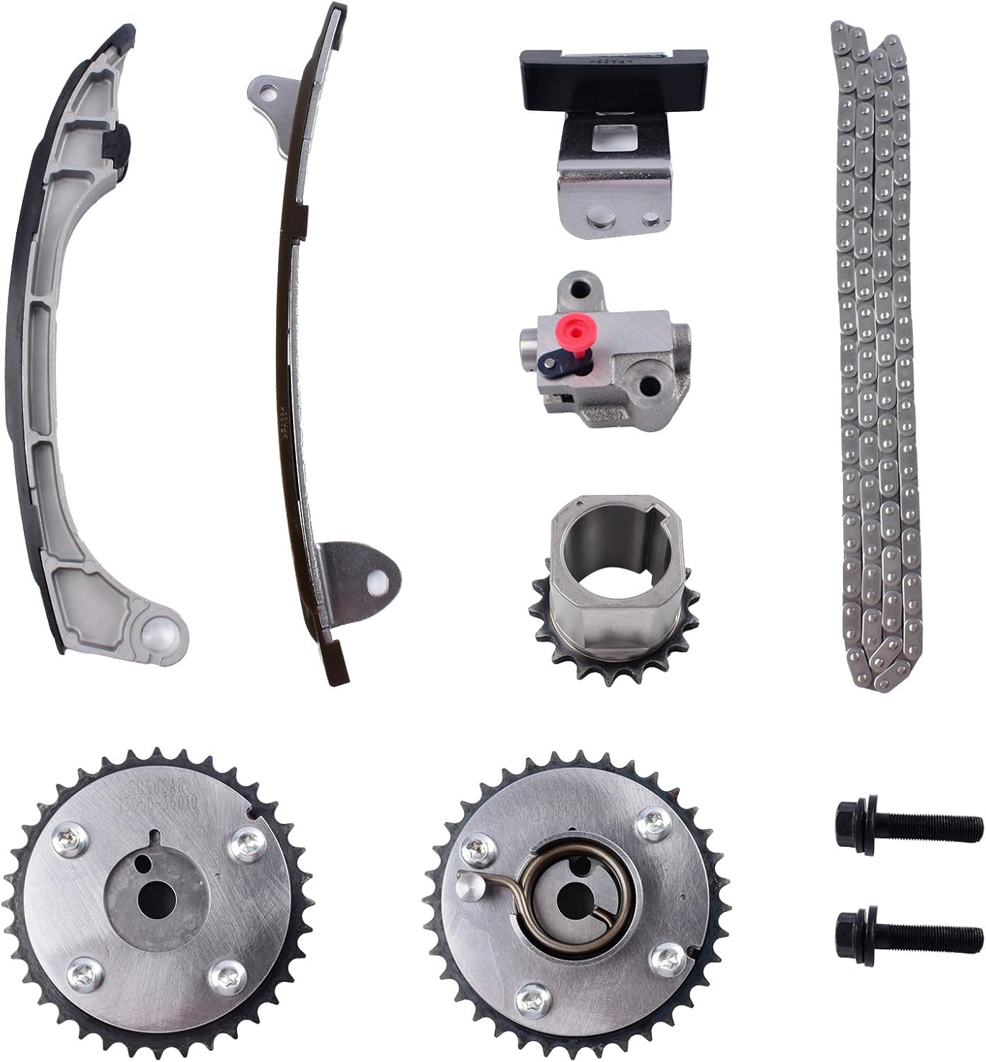 Timing Chain Kit with VVT Sprocket for 2009-2014 Toyota Camry, Highlander, RAV4, Sienna, Fits for 2.5L 2.7L Engine, 13050-0V010, 13070-0V010, Easy-to-Install OE Standard Replacement Set