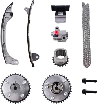 Timing Chain Kit with VVT Sprocket for 2009-2014 Toyota Camry, Highlander, RAV4, Sienna, Fits for 2.5L 2.7L Engine, 13050-0V010, 13070-0V010, Easy-to-Install OE Standard Replacement Set