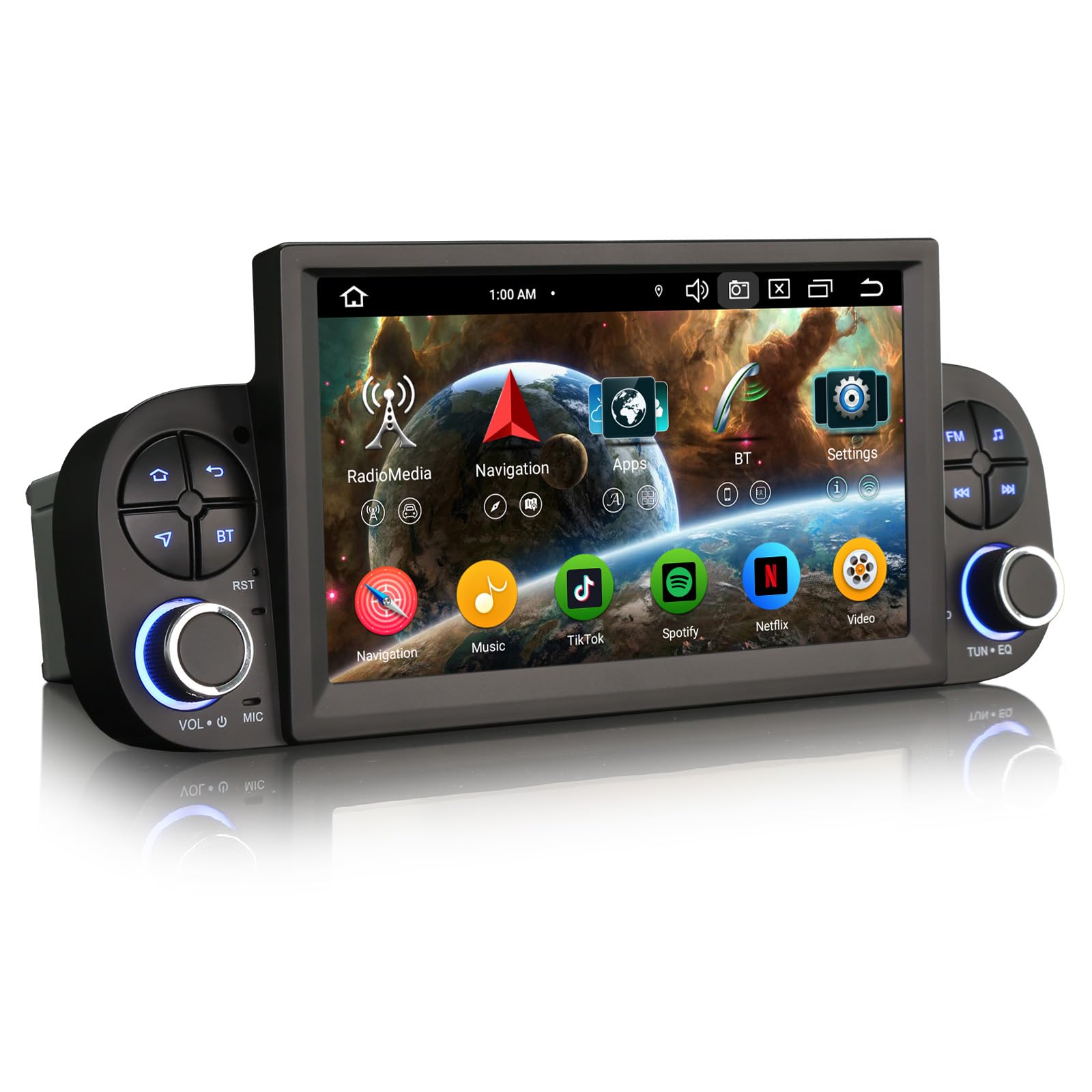 Acht-Kern Android 14 DAB+ Autoradio 4GB+64GB Für Fiat Panda MK3 Type 319 mit GPS Navigator Unterstützt Wireless CarPlay Android Auto Bluetooth 5.0 WiFi 4G DSP CANBus USB RDS AM Radio DVR Kamera