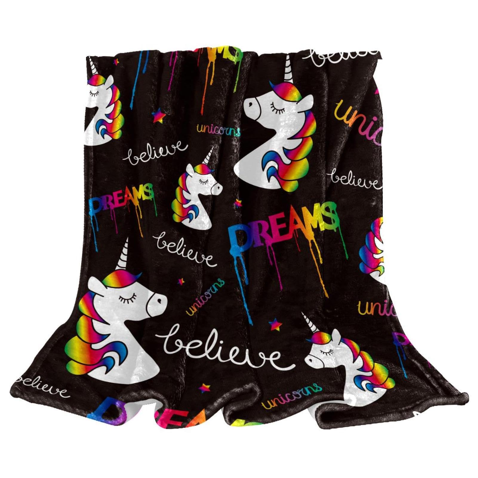 Couverture polaire licorne douce, idée cadeau lit et chaise