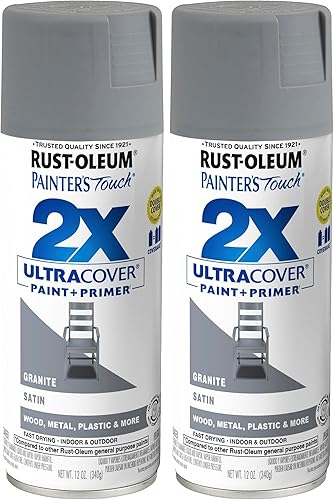 Rust-Oleum 249078 Painter's Touch 2X Ultra Cover - Pintura en aerosol, 12 onzas, granito satinado (paquete de 2)