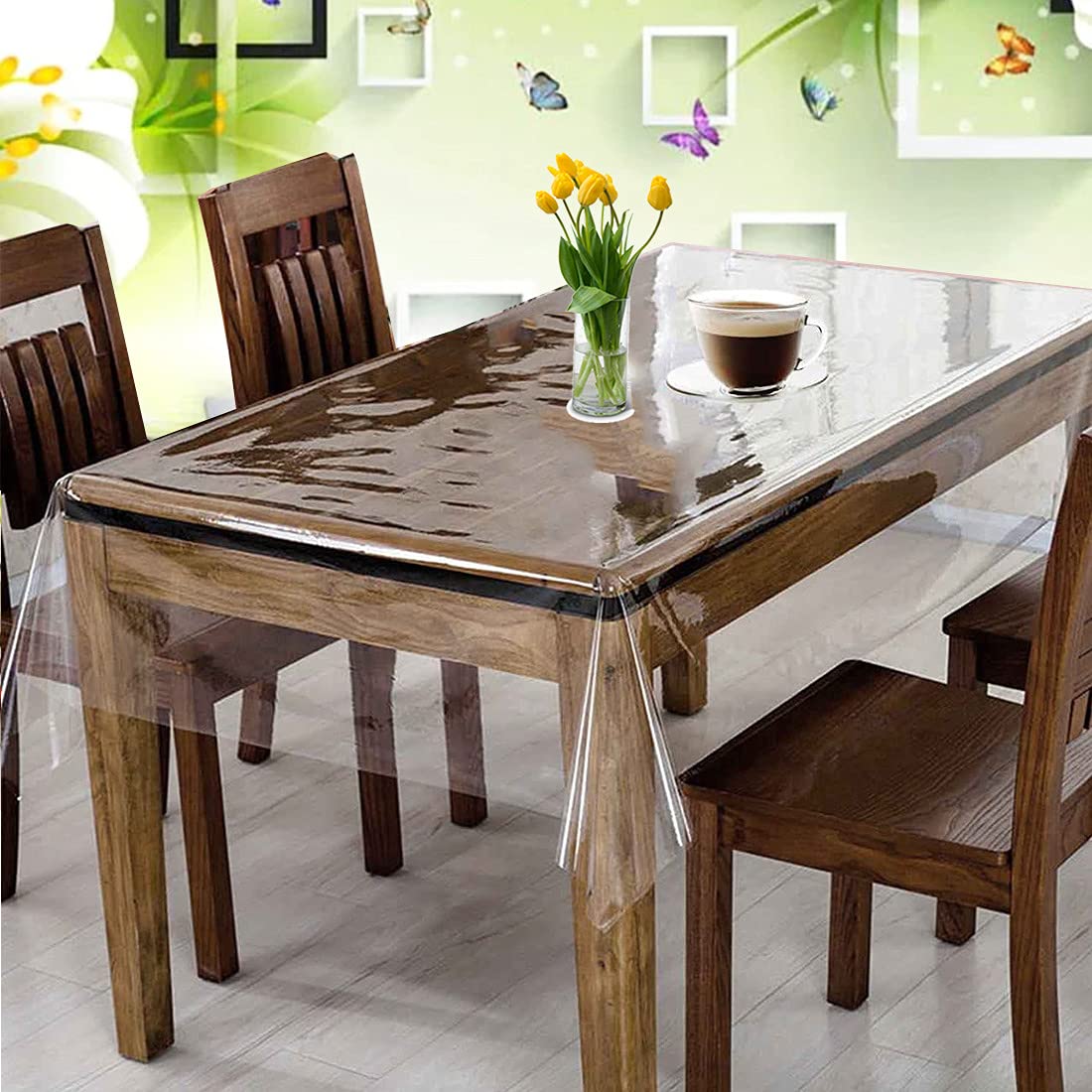 Dasvilla PVC Transparent 4 Seater Dining Table Cover Without Border||.15MM Thick,45x70 inches||Waterproof Table Cover/Cloth Protector Without Lace (B09XCN5YJ3) Amazon Price History, Amazon Price Tracker