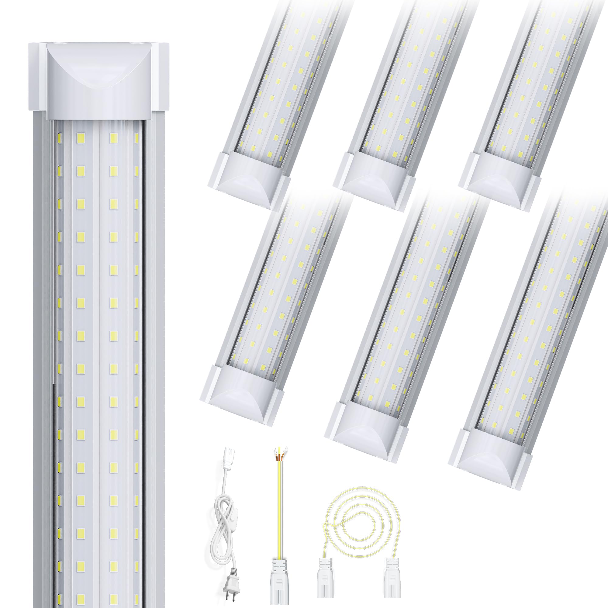 Photo 1 of fmwkrj 8FT 6 Pack LED Shop Lights, 120W 18000LM 6000K Garage Lighting