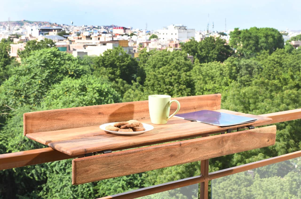 Global Home Balcony Bar-Coffee Table for Railings, Balcony Railing ...