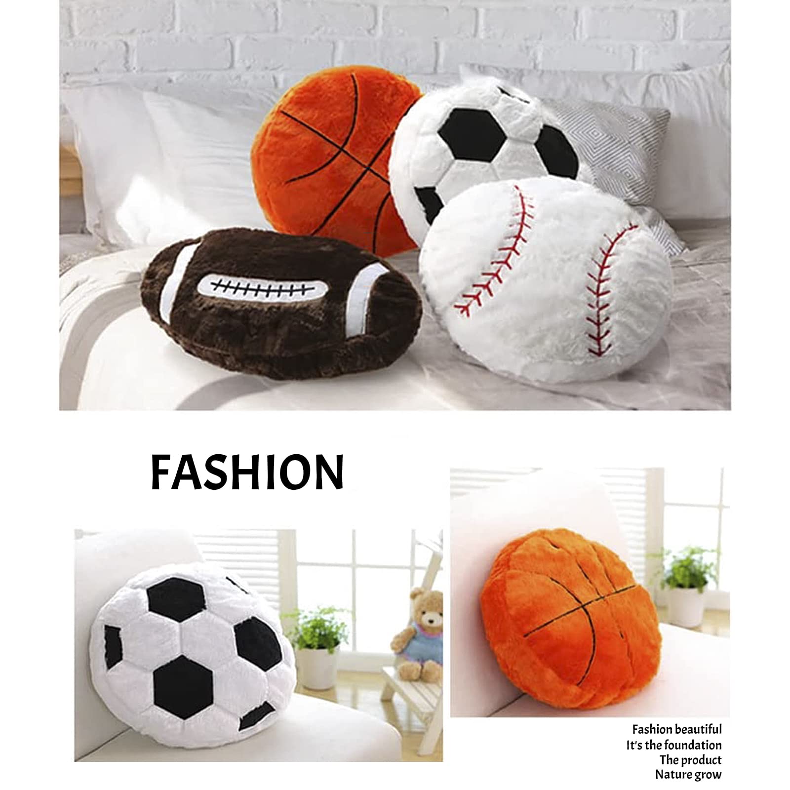 3D Pluche Basketbalkussen, 25 cm, zachte decoratie 2024, creatief voor slaapkamer, cadeau voor kinderen, basketballiefhebbers