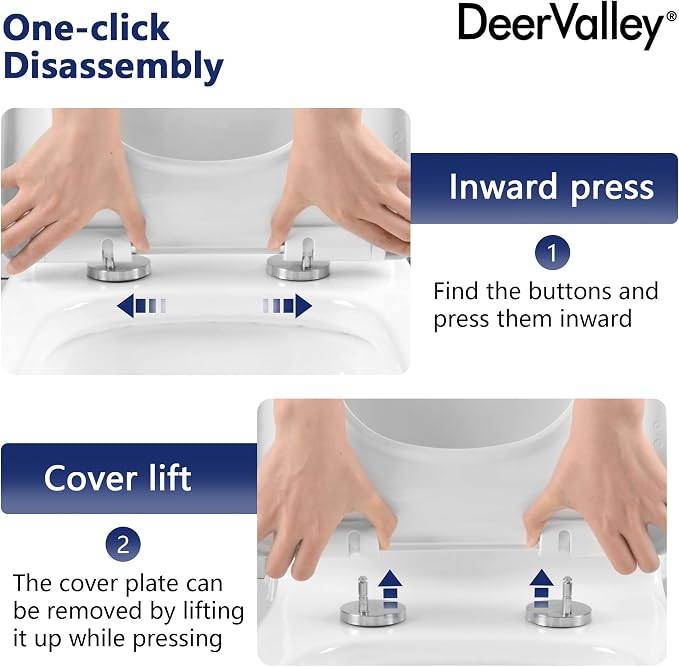 Inodoro de una pieza DeerValley con altura de asiento cómoda, inodoro estándar moderno para baño, doble descarga de 1,1/1,6 GPF y MAP de 1000 g, inodoro con acabado acampanado y distancia de instalación de 12 pulgadas miniatura 7