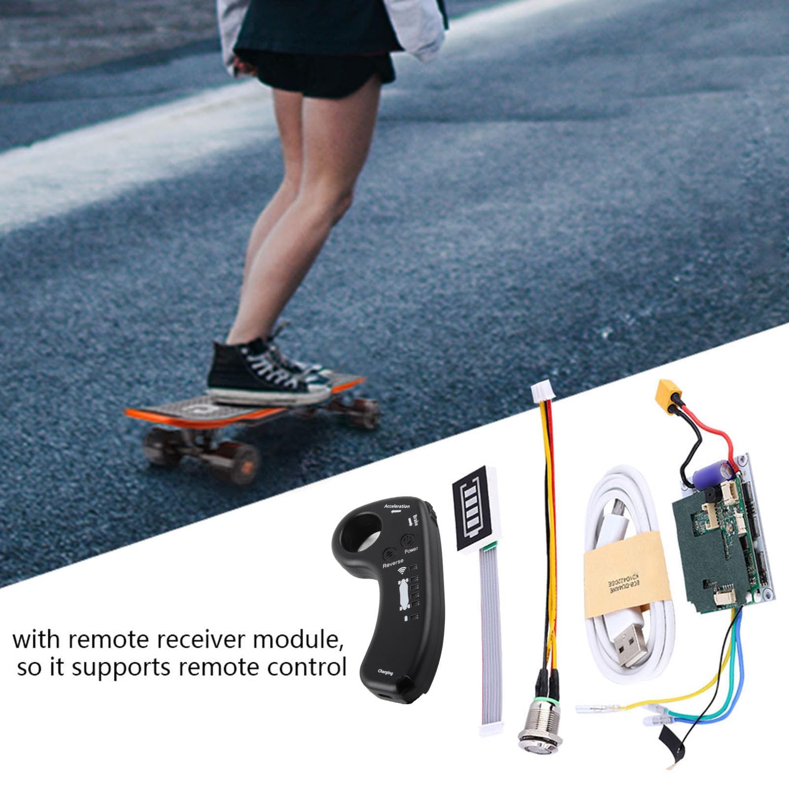Alomejor1 Elektryczny sterownik deskorolki ESC sterowanie zamiennikiem płyta główna elektryczny longboard system sterowania deskorolką