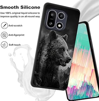 for OnePlus 15 Case,Slim Shockproof TPU Soft Rubber Silicone Cover Phone Case for OnePlus 15,Bear Forest