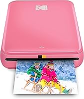 Vista 2 de Zink Kodak Step Impresora de fotos instantáneas (rosa) y mini impresora de fotos móvil inalámbrica Step (blanco) y papel fotográfico de alta calidad