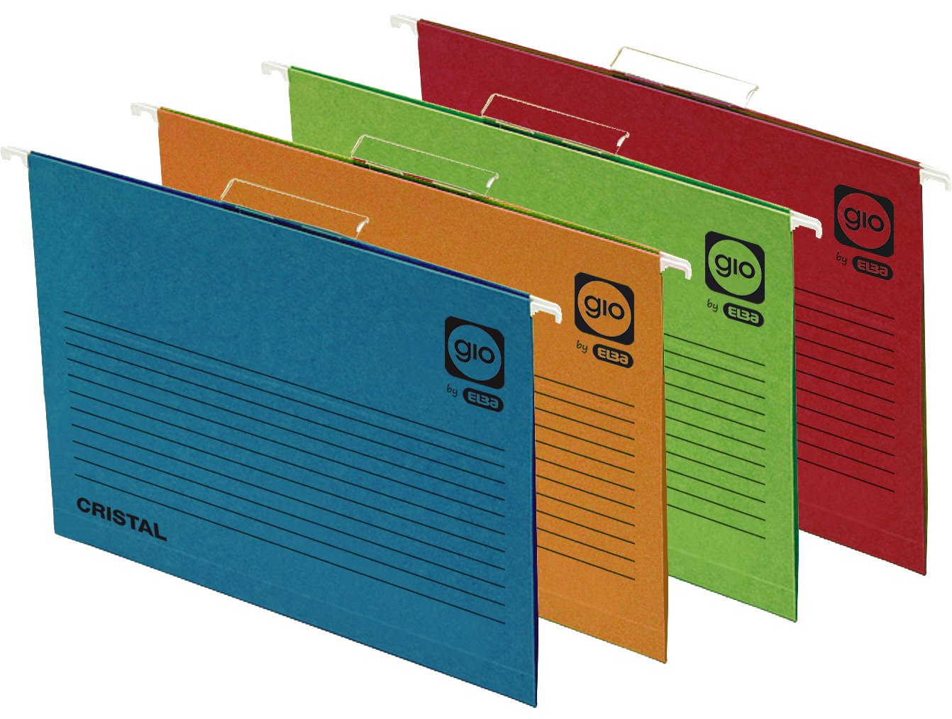 Elba Gio - Caja de 25 carpetas colgantes para cajón, Fº, color verde