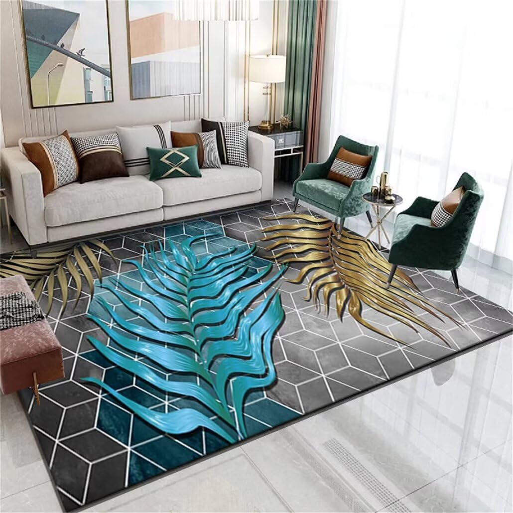 Tapis géométrique moderne lavable élimine les taches dans le salon et chambre