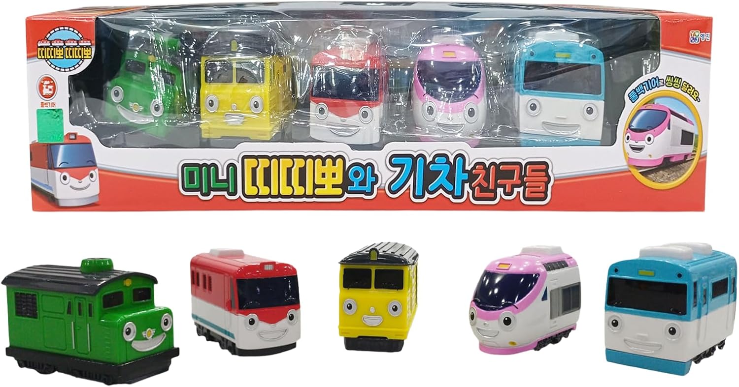5 Color Display Vehicle Model (Non-Toy), No Battery Korean Animation Little Bus Friends, Ti.ti.po Decorative Item Set of 5