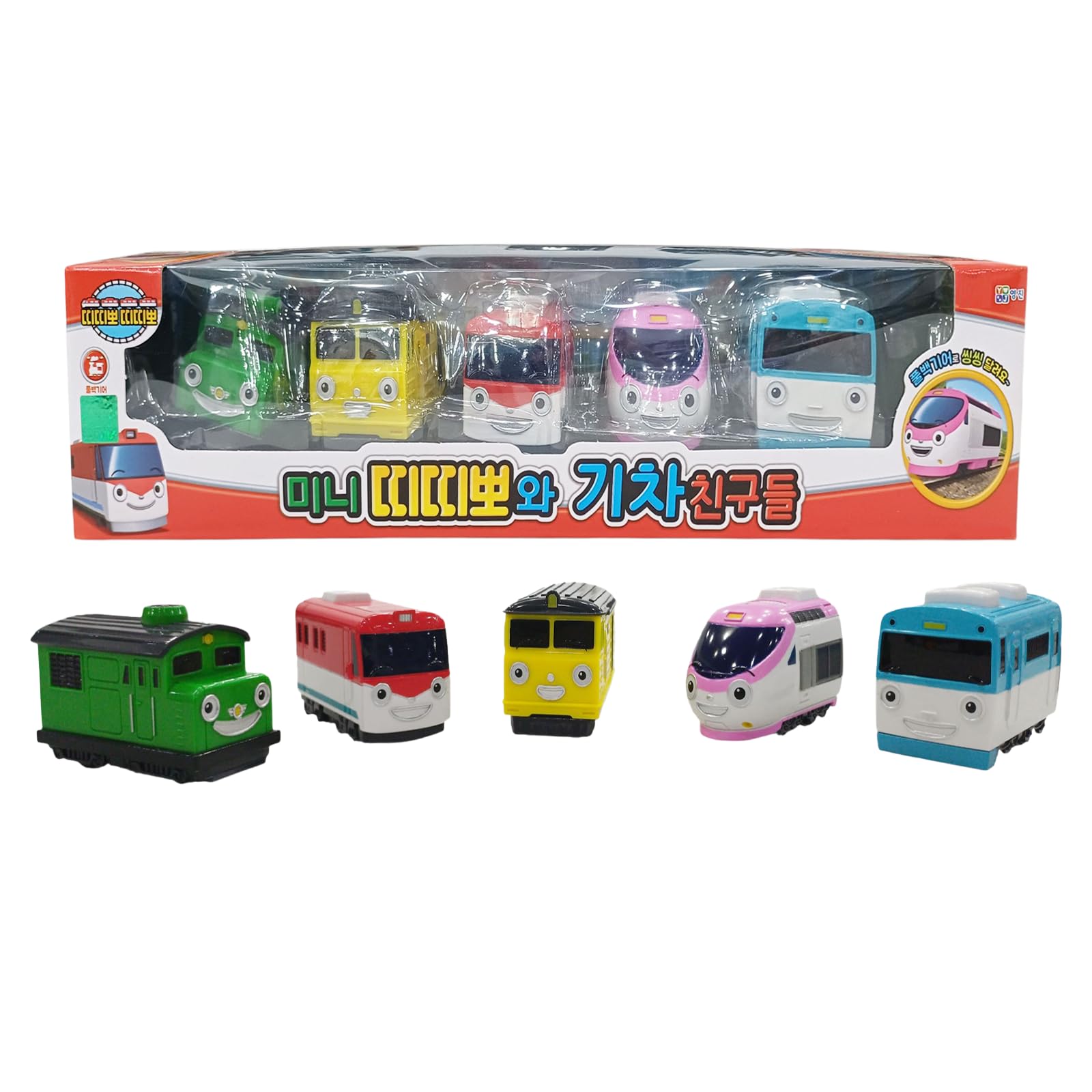 GIANANO 5 Color Mini Car Figures, No Battery Korean Animation Little Bus Friends, Ti.ti.po Figure Set of 5