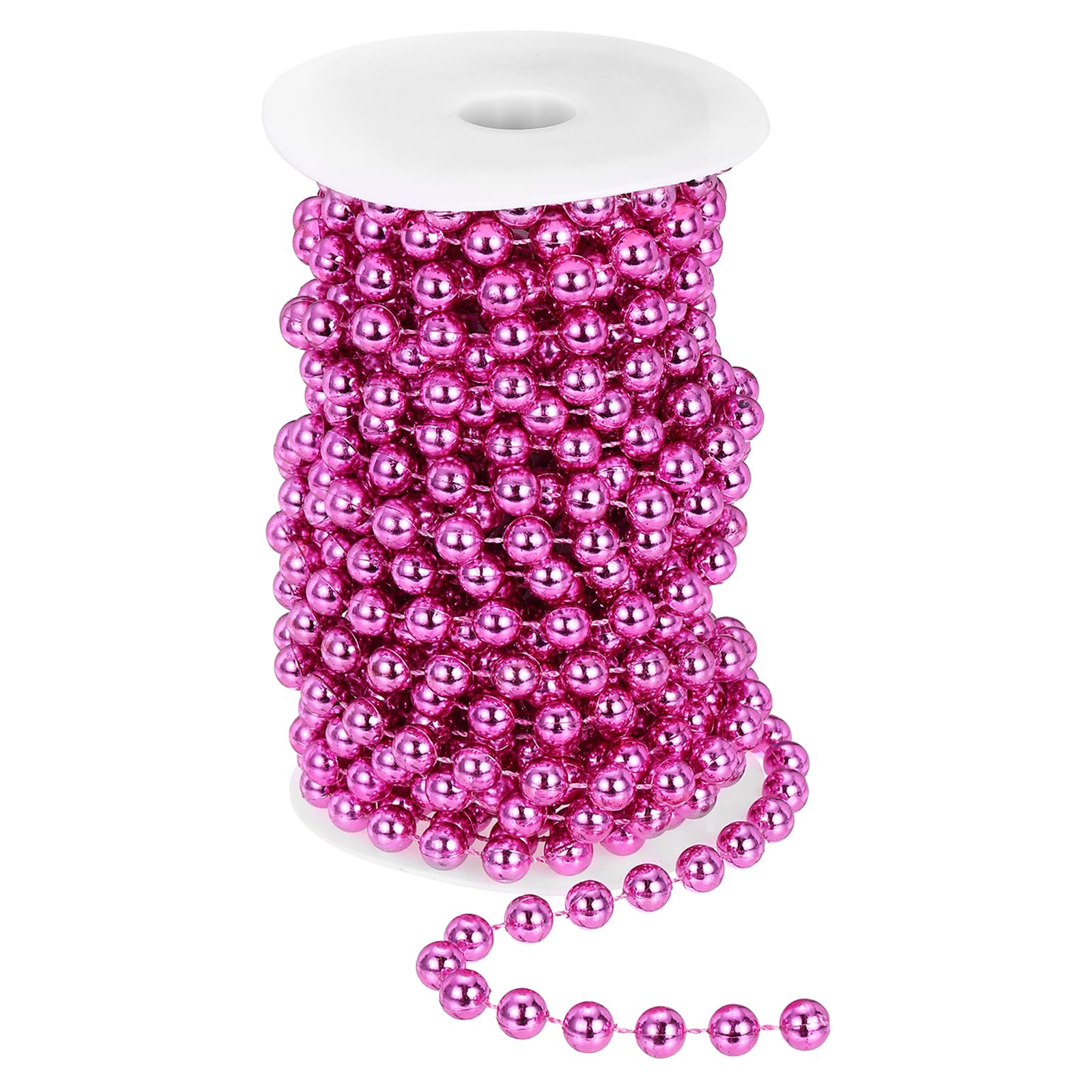 Guirlande de perles artificielles rose 10mm déco fête mariage loisirs créatifs