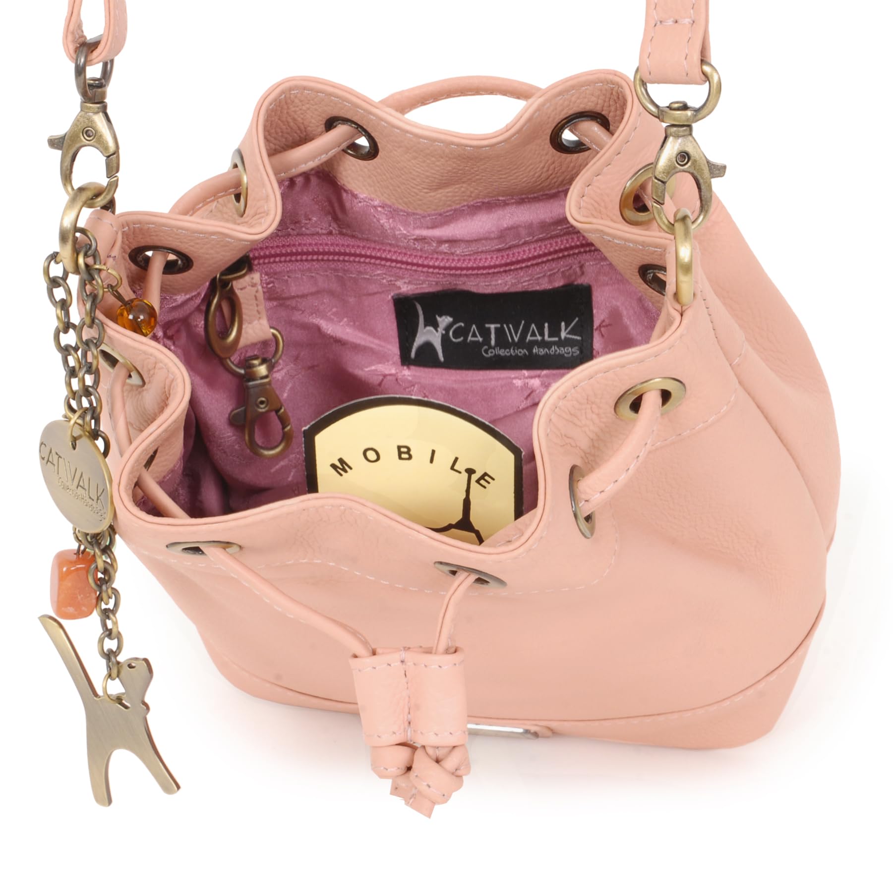 Catwalk Collection Handbags - Damen Leder Umhängetasche Mittelgroß - Beuteltasche/Handtasche - Verstellbarer Schultergurt - Rochelle