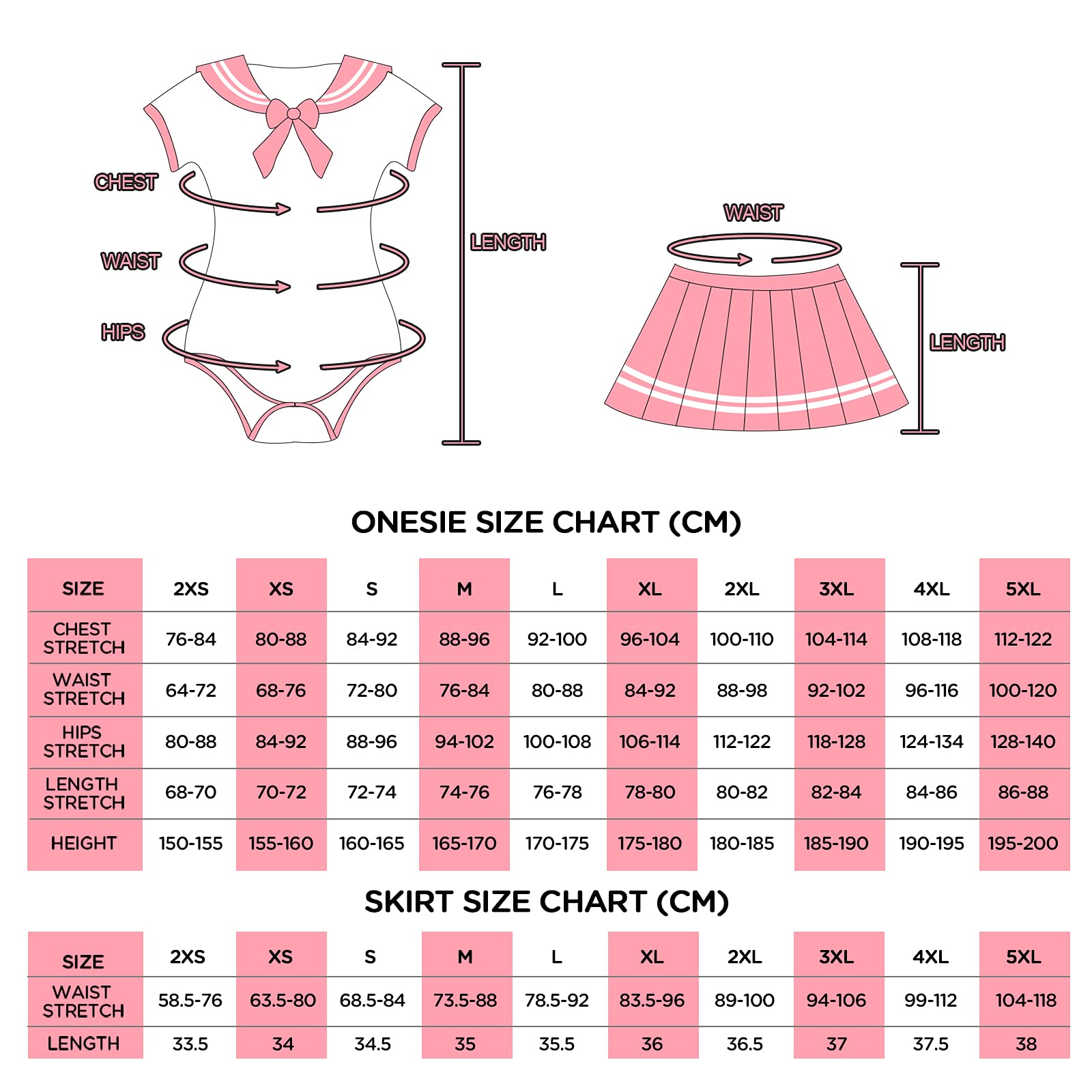 LittleForBig Bawełniany Romper Onesie Piżama Bodysuit - Klasyczny japoński komplet spódniczki dla dziewczynek Różowy XS