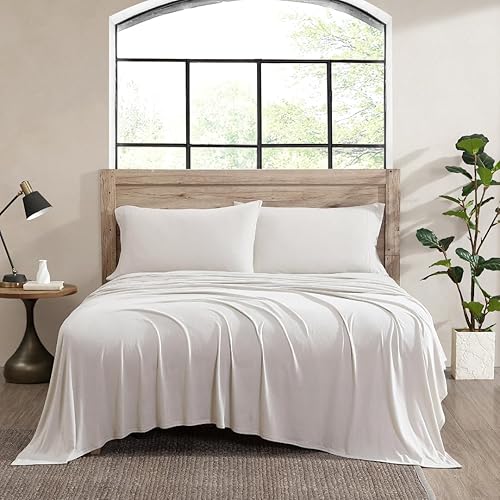 Miniatura 2 de 1888 Mills True Comfort - Juego de sábanas de jersey, tamaño Queen, color garceta