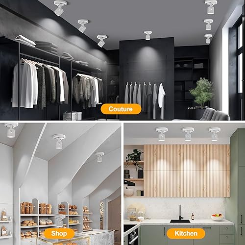 Miniatura 8 de Arcfox 9W 4000K LED Round Ceiling Spotlight Fixture Dimmable Directional Spotlight Monopoint Light Fixture for Kitchen Bedroom Shop Accent Task