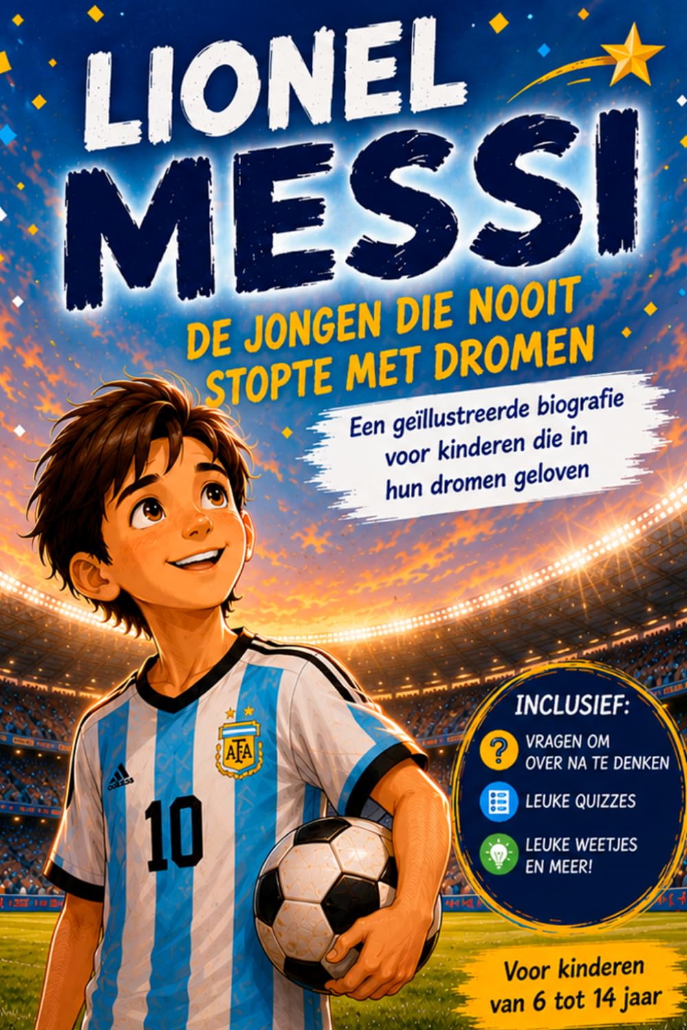 Lionel Messi: De Jongen die Nooit Stopte met Dromen: Een geïllustreerde biografie voor kinderen die in hun dromen geloven