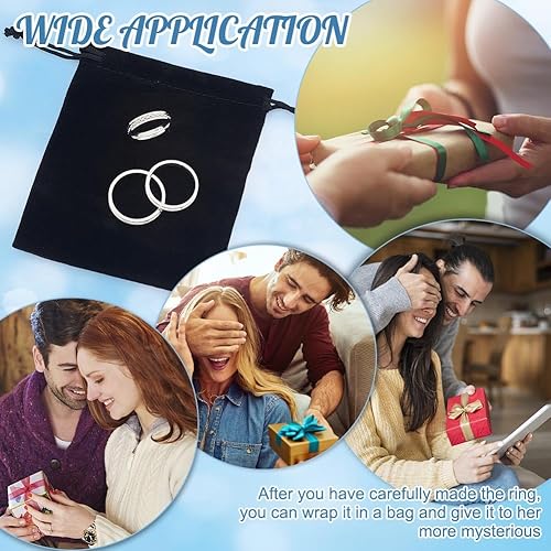 Miniatura 6 de Unicraftale Juego de 24 anillos de núcleo en blanco, tamaño 6-13, acero inoxidable de 0.079 in, anillos vacíos redondos estrechos para hacer