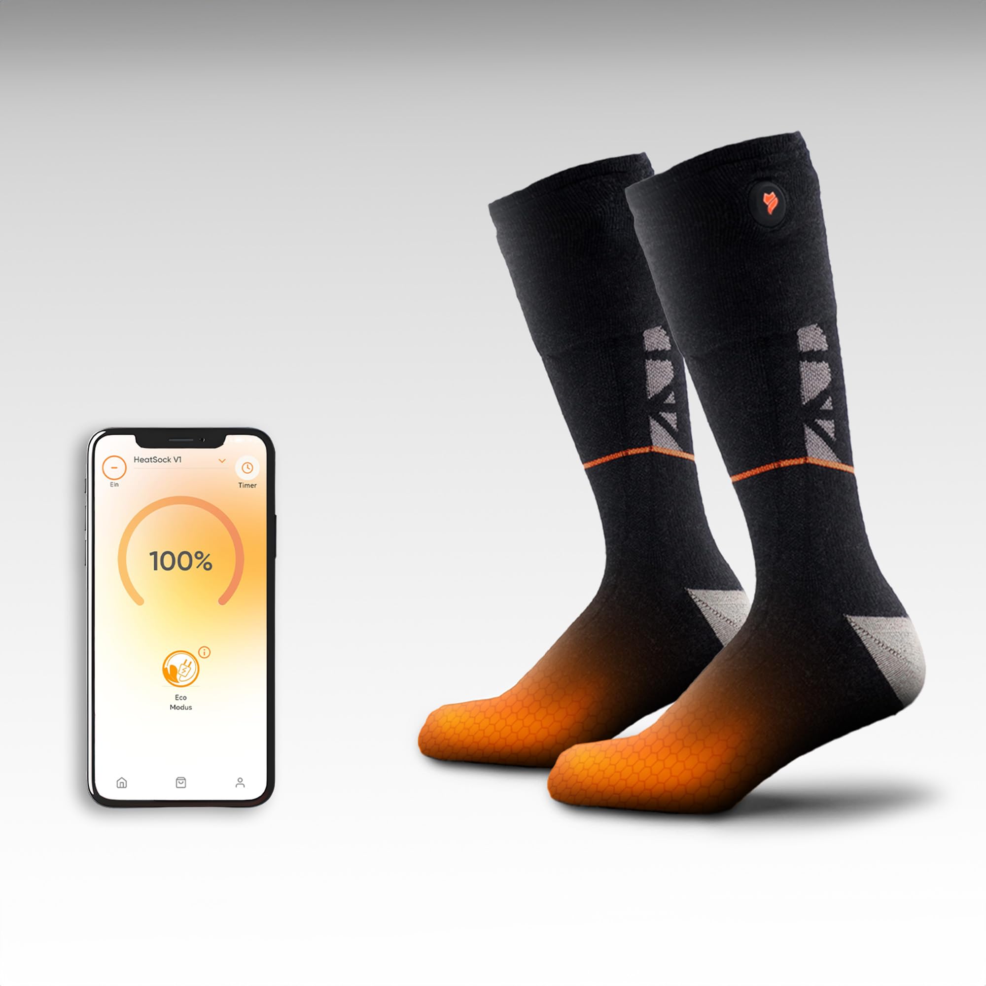 Vulpés HeatSock V1 - Calcetines inteligentes calefactables | lana merino | control de smartphone