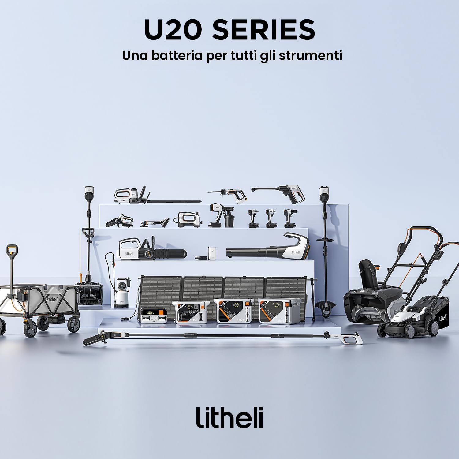 Litheli Tagliaerba Tosaerba a Batteria 37cm, Brushless, Altezza Regolabile 25-75mm, Fino a 300m², Sacco 40L, Tosaerba Elettrico con 2 x 4.0Ah Batterias