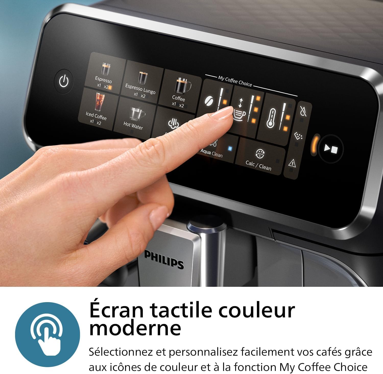 PHILIPS machine à café grain 3300, 6 boissons, LatteGo, Noir Chrome