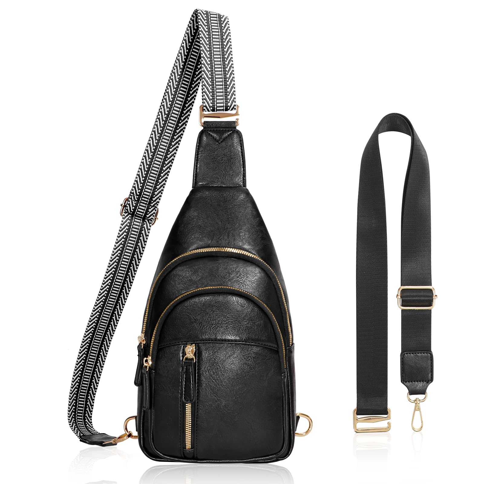 SUOSDEY Sling Bags for Women - Crossbody Leather Sling Backpack Chest Shoulder Bags for Casual Traveling Hiking Cycling