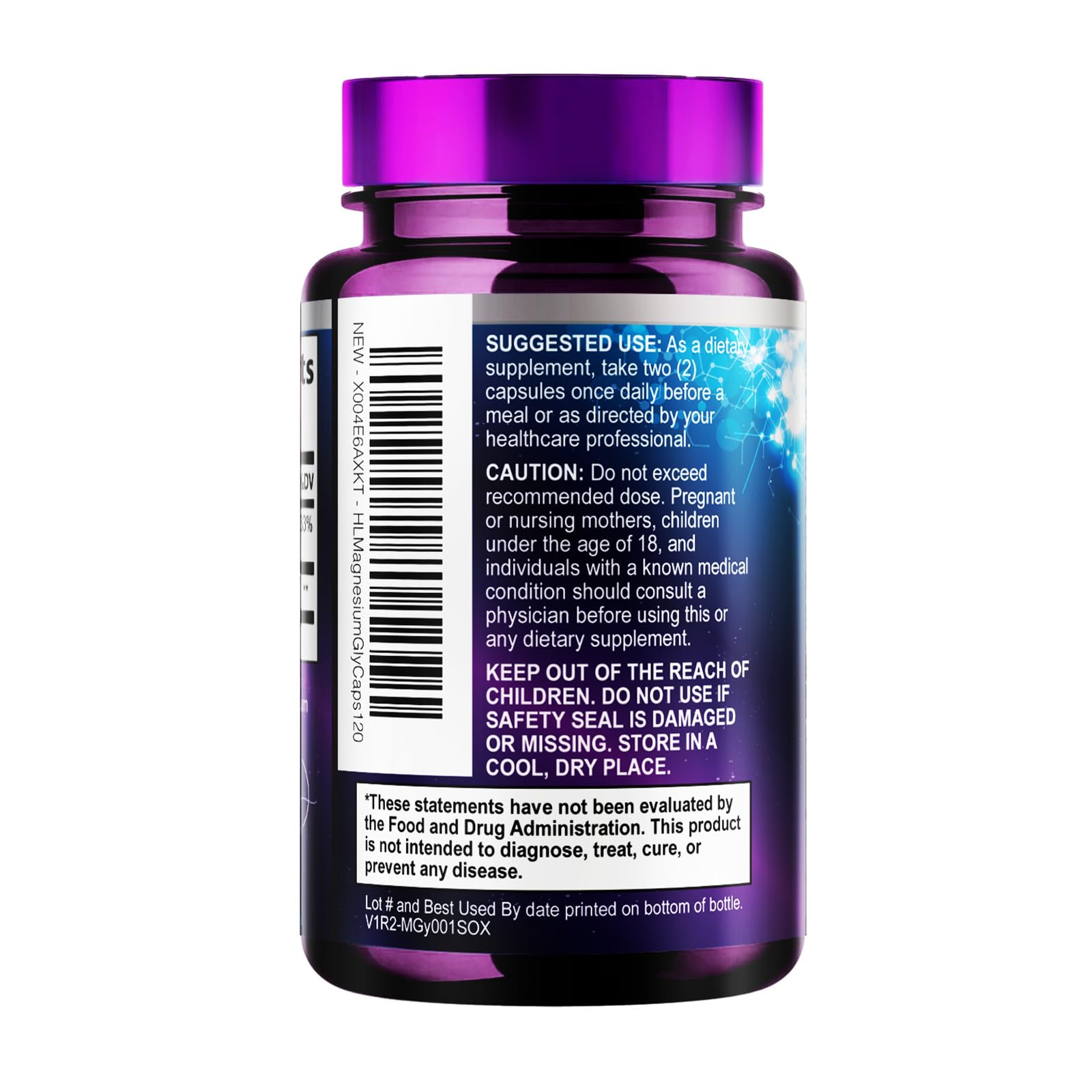 Magnesium Glycinate Supplement 1000mg - 100% Chelated & Purified - Essential Sleep, Muscle Relaxation, Heart & Bone Health Support - Gentle, High Absorption Formula - Vegan, Bottled USA - 120 Capsules — Amazon image 8