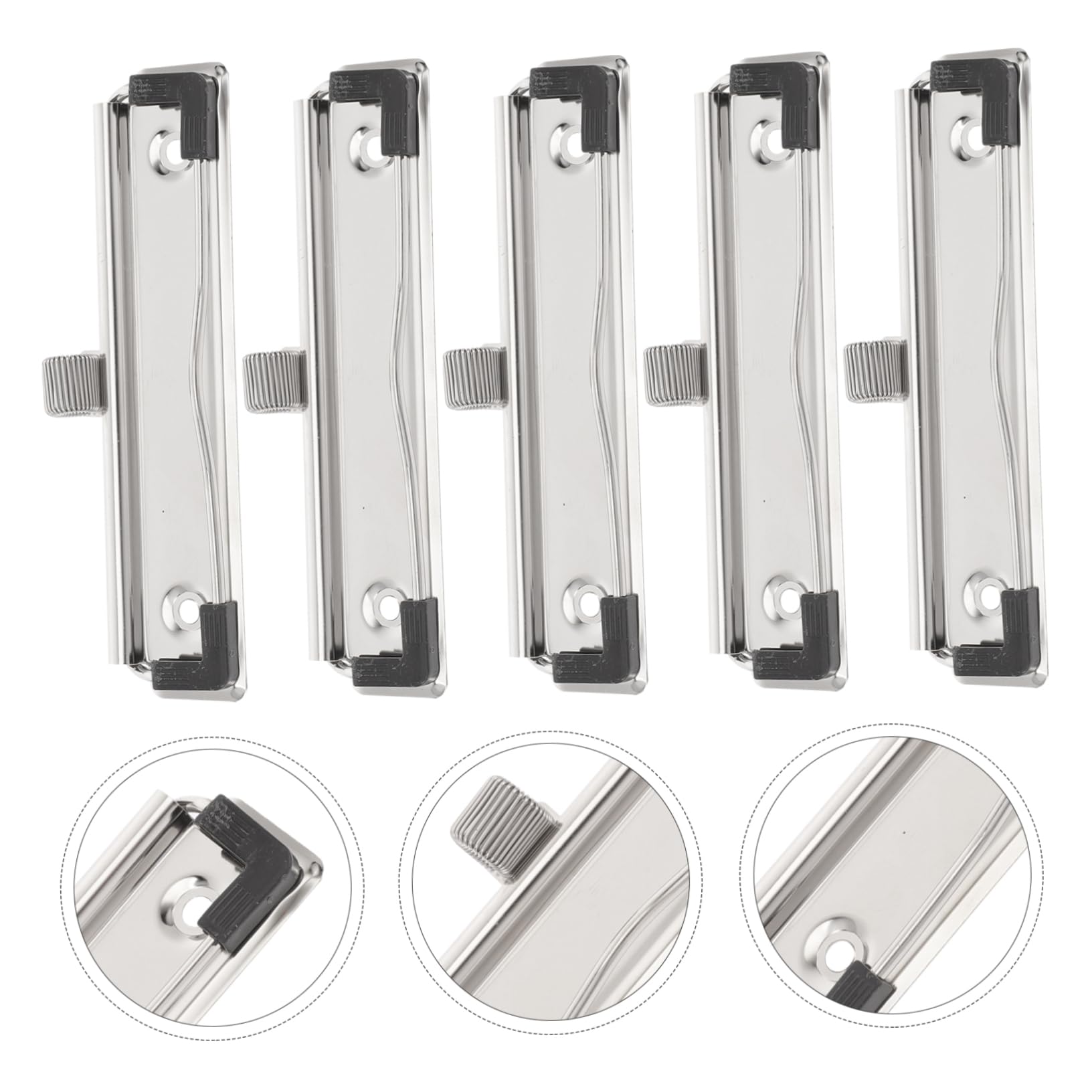 Clip per Appunti in Metallo Argento 5 Pezzi Portapenne | Morsetto Robusto, per Ufficio e Casa, Finitura Minimalista, Aspetto Elegante